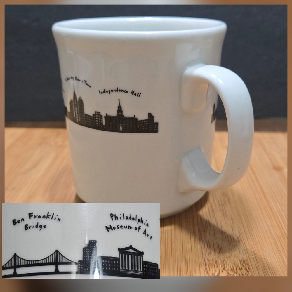 Fishs Eddy PA Skyline Mug Diner Style Ceramic Coffee Cup Philadelphia Skyline